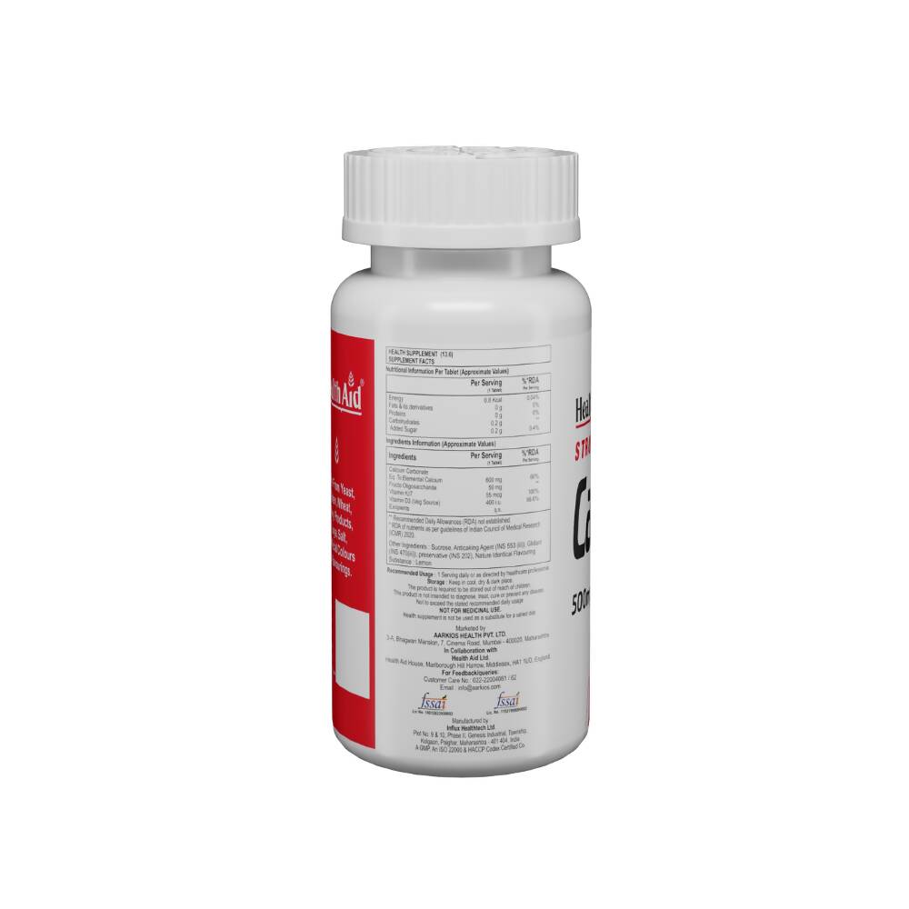 HealthAid Strong Calcium 500 mg Chewable Tablets - Distacart