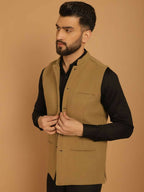 Even Apparels Pure Wool Nehru Jacket - Beige