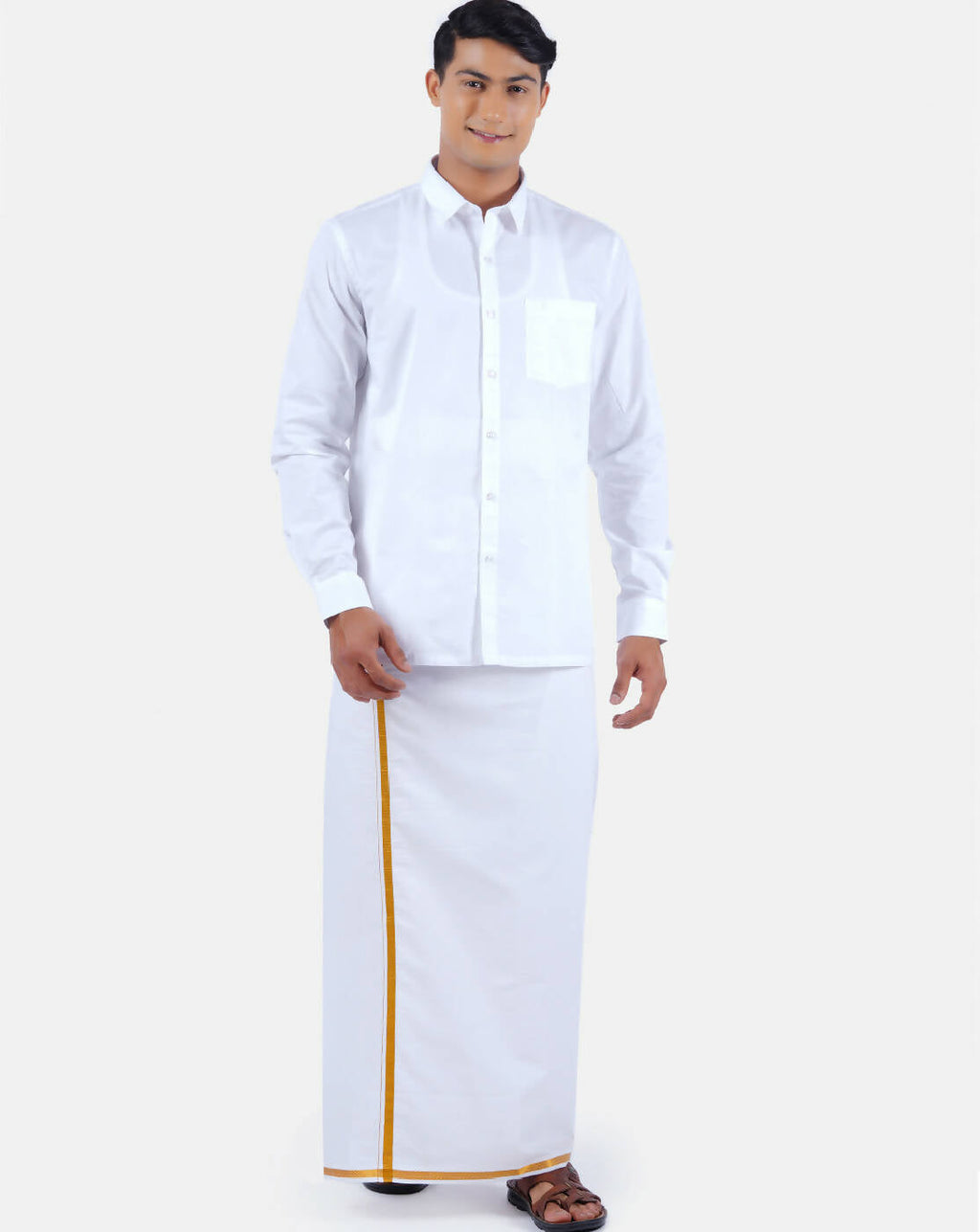 Ramraj Cotton Mens 100 % Cotton Viceroy Full Sleeve White Shirt