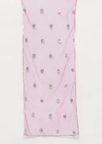 Little Bansi Girls Cotton Embroidery Kurta with Floral Sharara with Dupatta - White & Pink