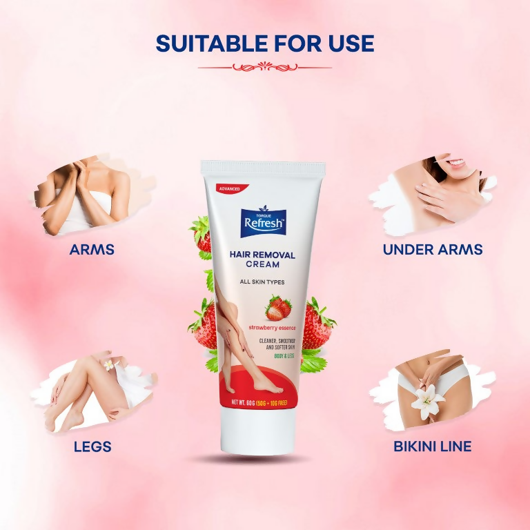 Torque's Refresh Hair Removal Cream With Strawberry - Distacart