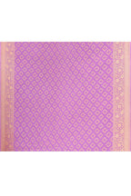 Joban Fashion Dark And Light Lilac Crepe Chiffon Pure Handloom Banarasi Silk Saree