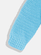Chutput Kids Woollen Hand Knitted Full Sleeves Pony Detail Sweater For Baby Boys - Blue