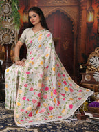 Shree Shyam Fashion Linen Cotton Yellow Saree - Distacart