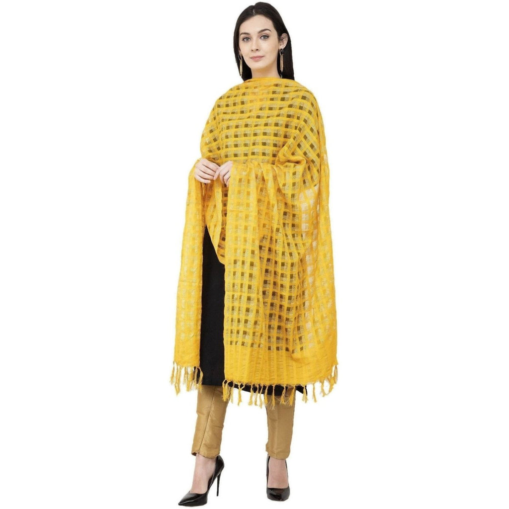 A R SILK Golden Box Regular Dupatta Yelllow Color Dupatta or Chunni