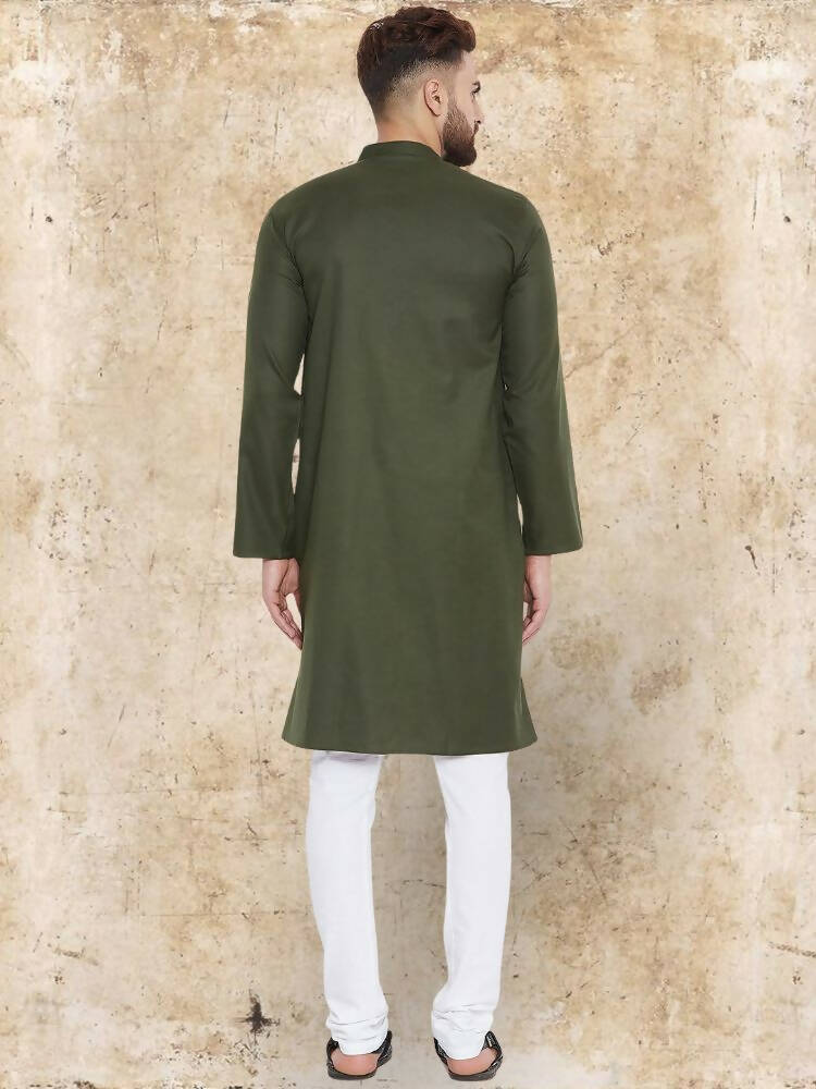 Even Apparels Pure Cotton Green Kurta - Green