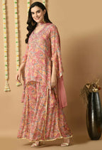 Joban Fashion Rose Gold Chinnon Kurta Set