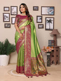 Aastha Fashion Pista Tissue Silk Weaving Saree - Distacart