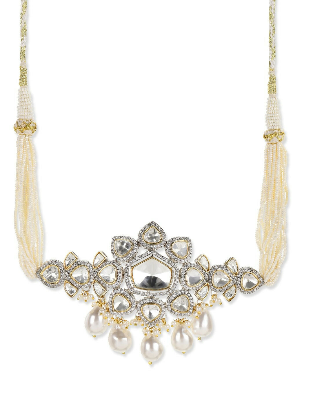 Kundan & Pearl Drop Choker- Ruby Raang