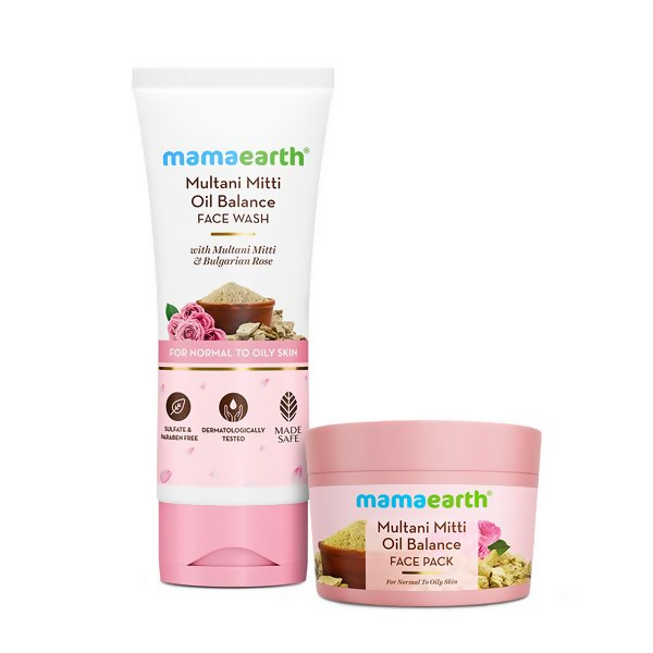 Mamaearth Multani Mitti Oil Control Combo with Multani Mitti & Bulgarian Rose for Oil Control