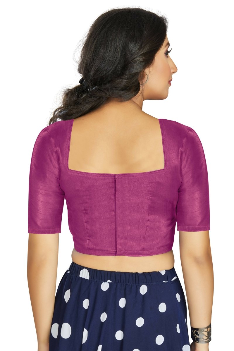 Aastha Fashion Women's Purple Art Silk Designer Traditional Readymade Blouse