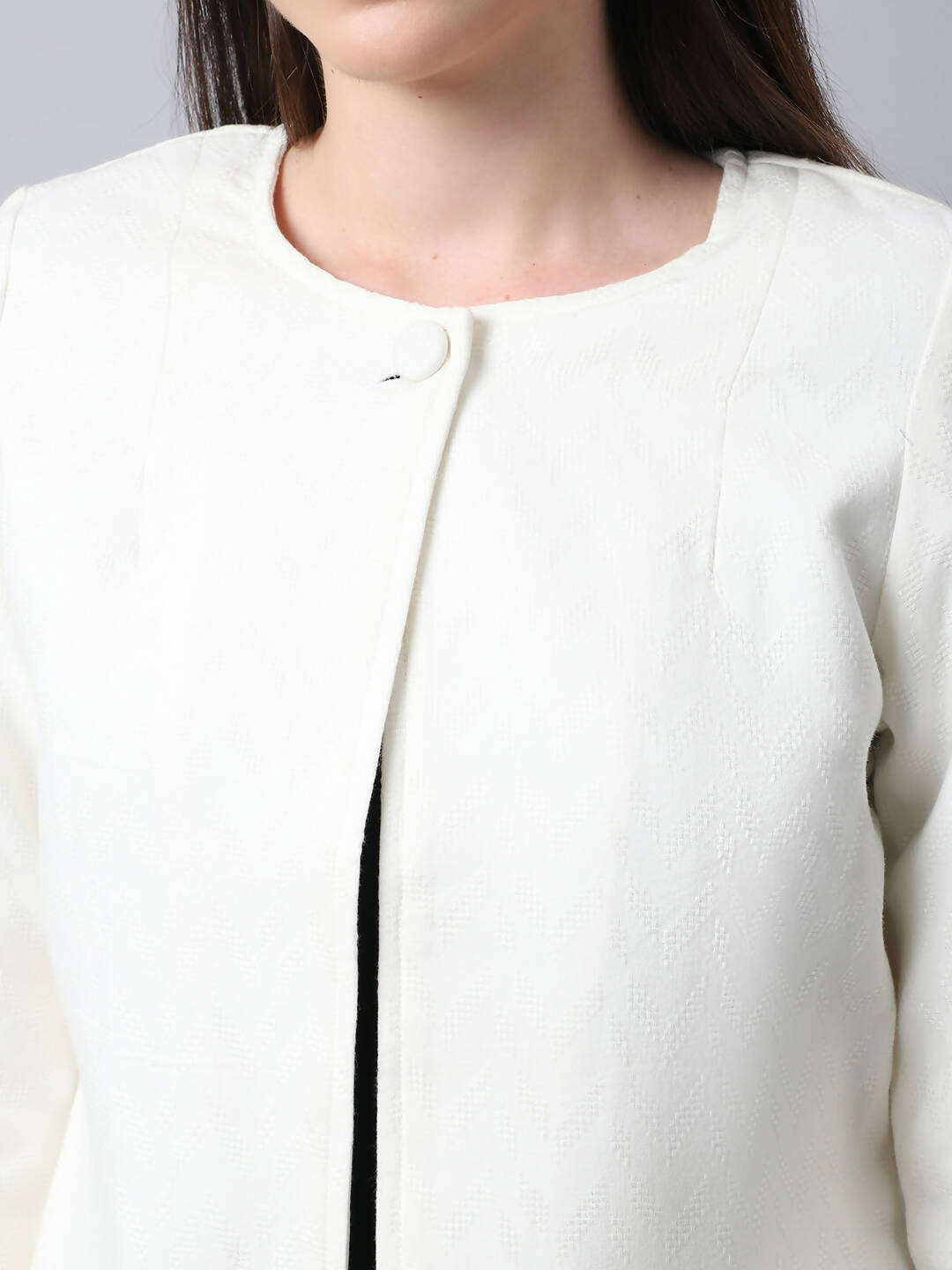 Even Apparels White 100% Viscose Open Front Statement Women's Jacket - Distacart