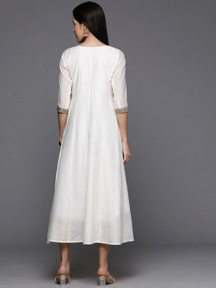 Ahalyaa Women's Traditional wear Ethnic Dress - Off White - Distacart