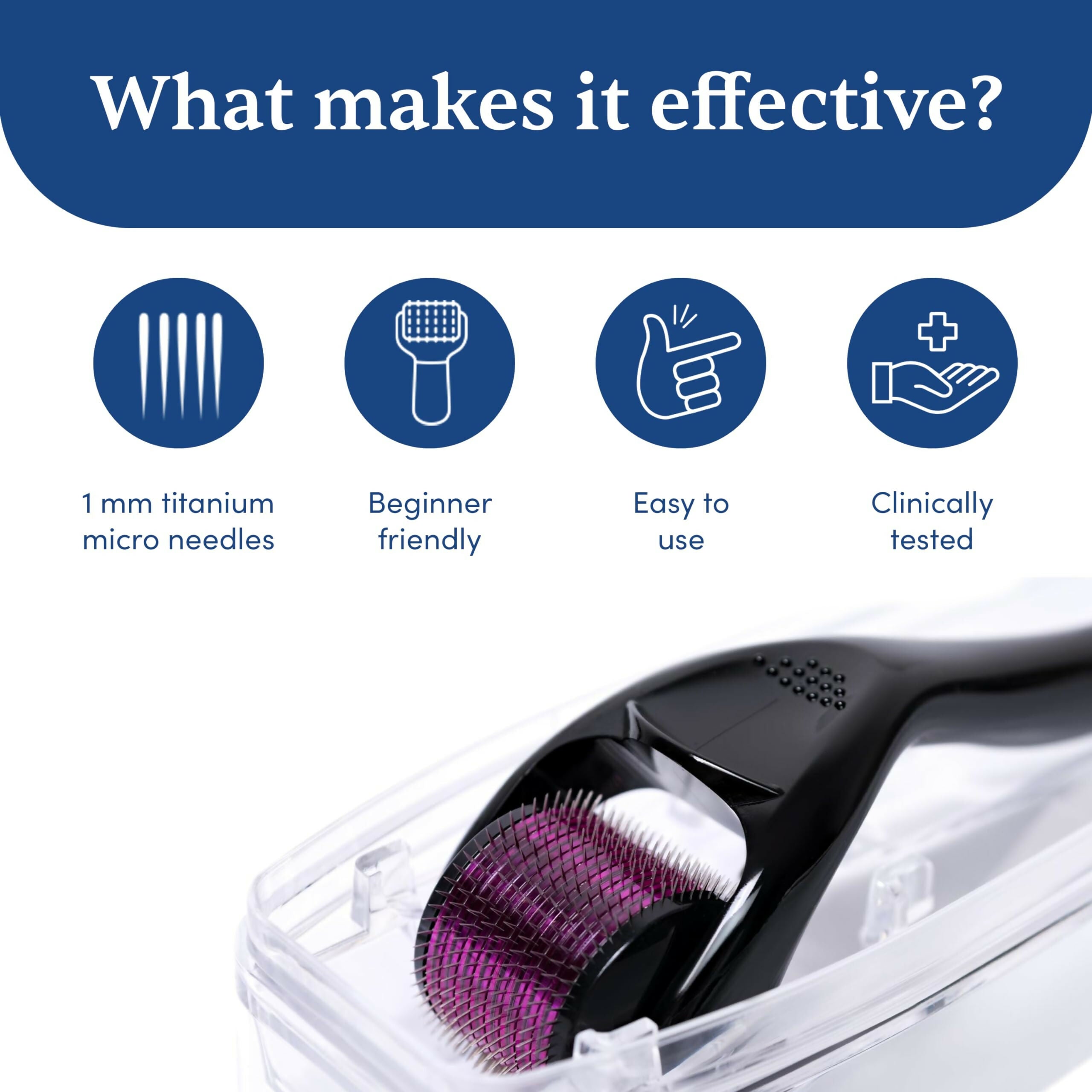 Man Matters Derma Roller 1.00 mm With 540 Titanium Alloy Needles - Promotes Beard Growth & Reduces Acne Scars - Distacart