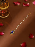 Ruby Raang Blue and Green Meenakari Kundan Maang Tikka - Distacart