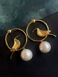 Joban Fashion Women White Pearl With Golden Top Stud Earring - Distacart