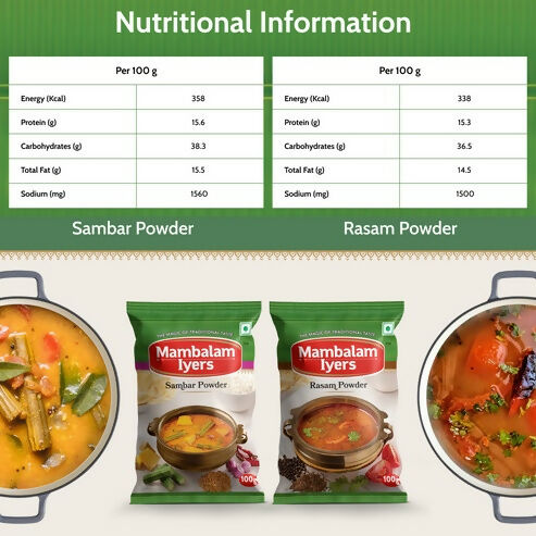 Mambalam Iyers Sambar & Rasam Powder - Distacart