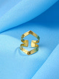 NVR Women Gold-Polished Adjustable Finger Ring