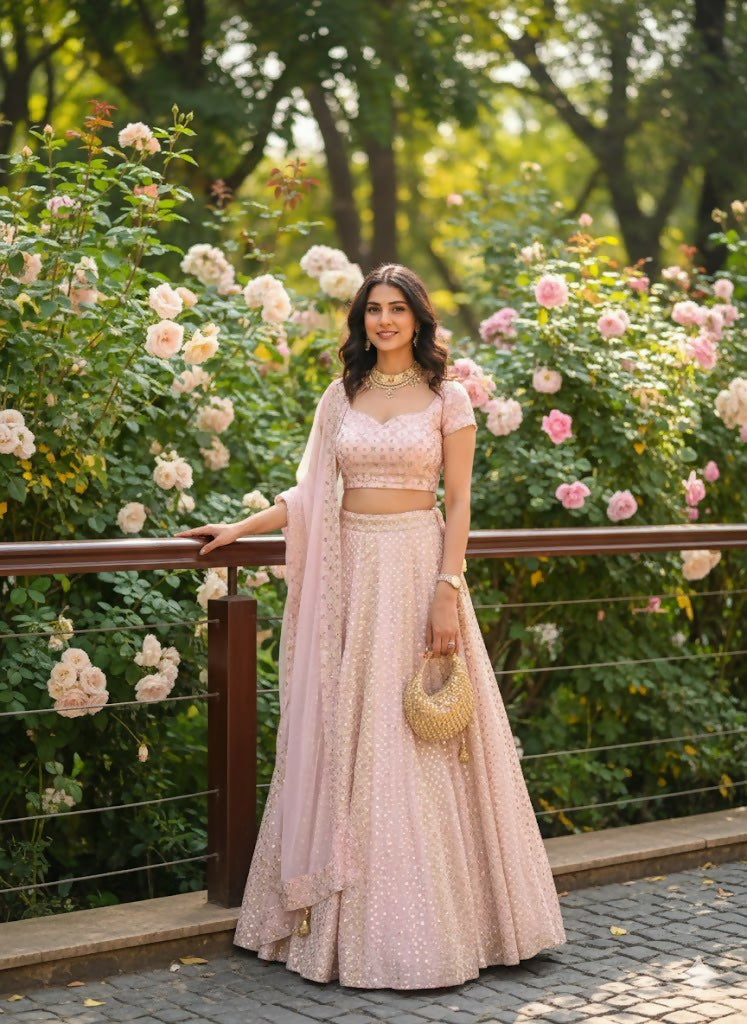 Lehenga Mart Designer Indian Wedding Lehenga Choli-Pink - Distacart