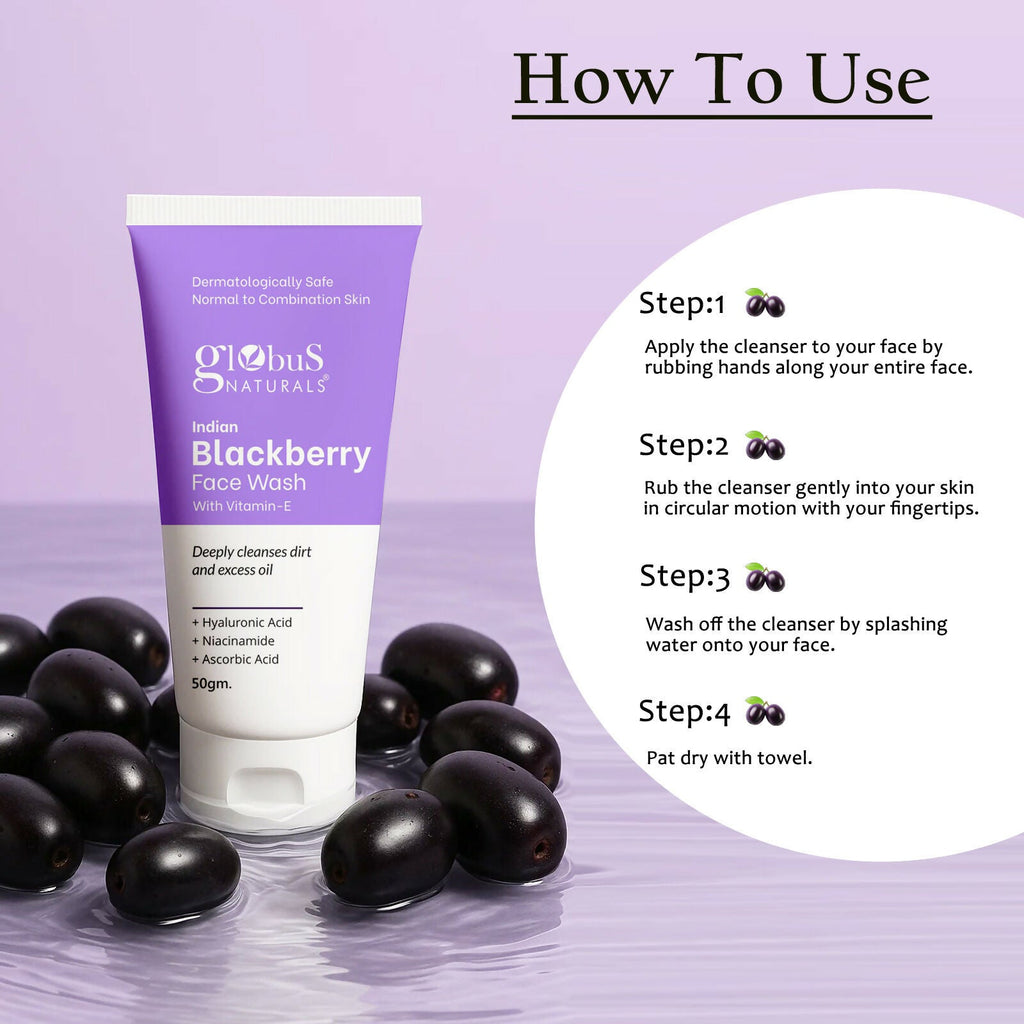 Globus Naturals Indian Blackberry Face Wash with Vitamin E - Distacart