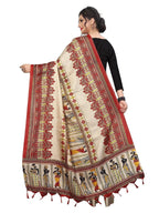 Vamika Red Latest Printed Khadi Bhagalpuri Dupatta