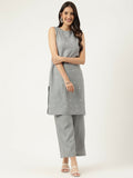 Joban Fashion Grey Rayon and Embroidered Work Straight Kurta Bottom Set