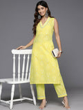 Ahalyaa Women's Traditional wear Kurta Set - Yellow
