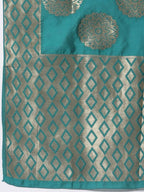 Myshka Green Color Silk Solid Anarkali Gown With Dupatta