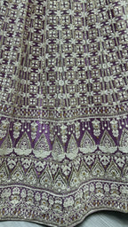 Jyoti Fashion Women's Violet Bridal Net Fancy Sequins with Multi Thread Embroidered Wedding Lehenga Choli