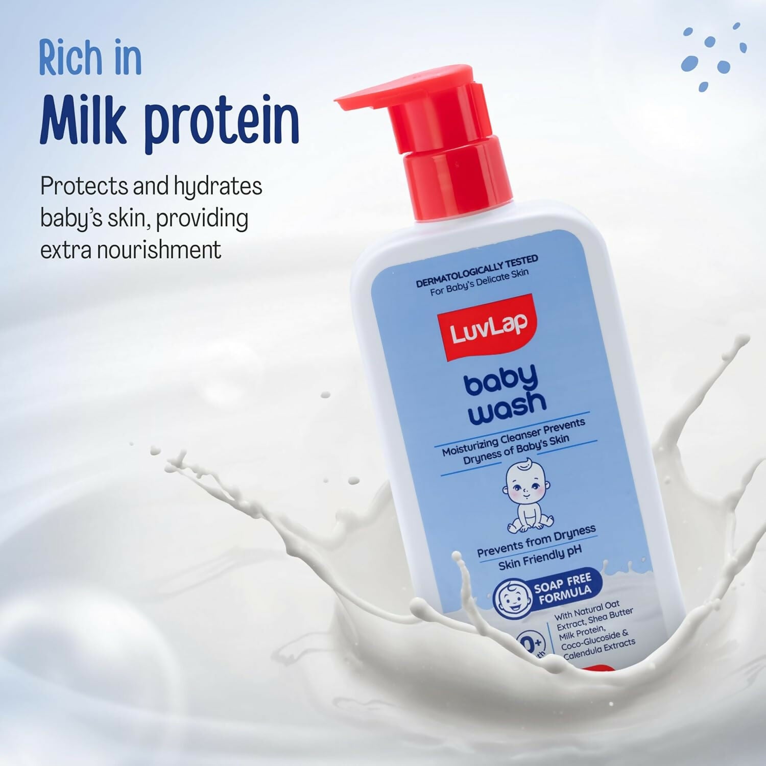 LuvLap Baby Wash with Milk Protein, Oatmeal, Shea Butter and Vitamin E