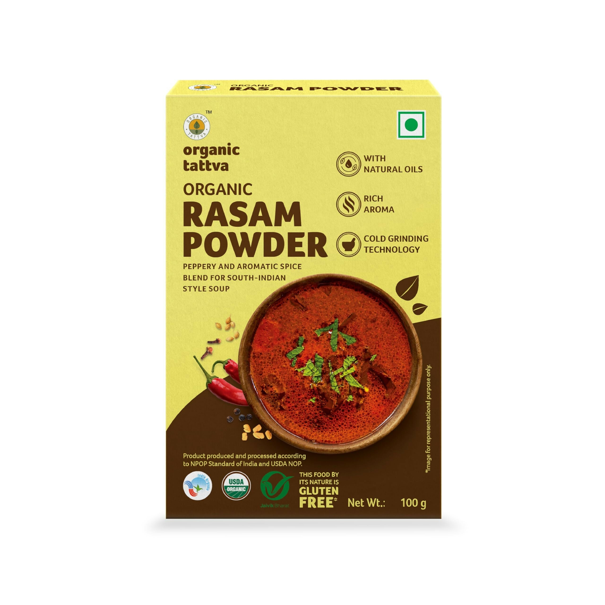 Organic Tattva South-Indian Masala Combo (100 Gm Each)- Sambar Powder, Rasam and Biryani Masala - Distacart