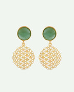 VOJ One Gram Gold Plated Teal Colored Stone Studded Earrings - Distacart