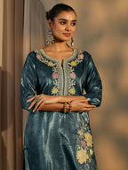 Teeya Creation Teal Color Barsana Silk Pakistani Style Salwar Suit