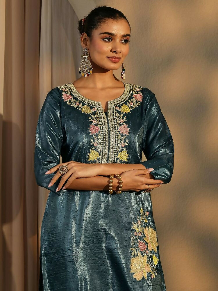 Teeya Creation Teal Color Barsana Silk Pakistani Style Salwar Suit