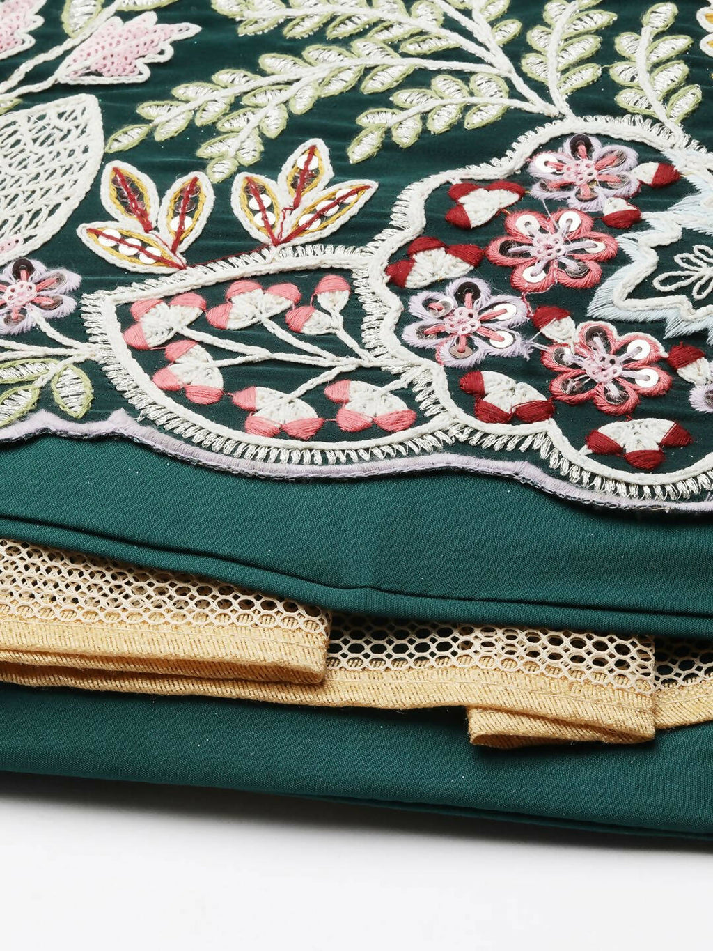 House of Panchhi Green Georgette Sequins and thread embroidery Lehenga choli & Dupatta