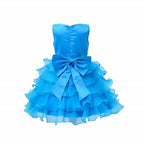 Asmaani Baby Girl's Sky Blue Color Satin Knee Length Frock (AS-dress-22071)