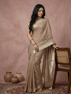 Shree Shyam Fashion Beige Cotton Saree - Distacart