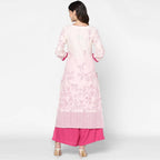 Cheera Hand Block Print Cream Straight Kurta (MAAI-054K)