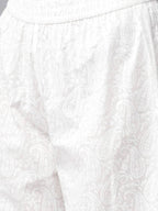 Yufta Grey and Off White Printed Kurta with Palazzo set