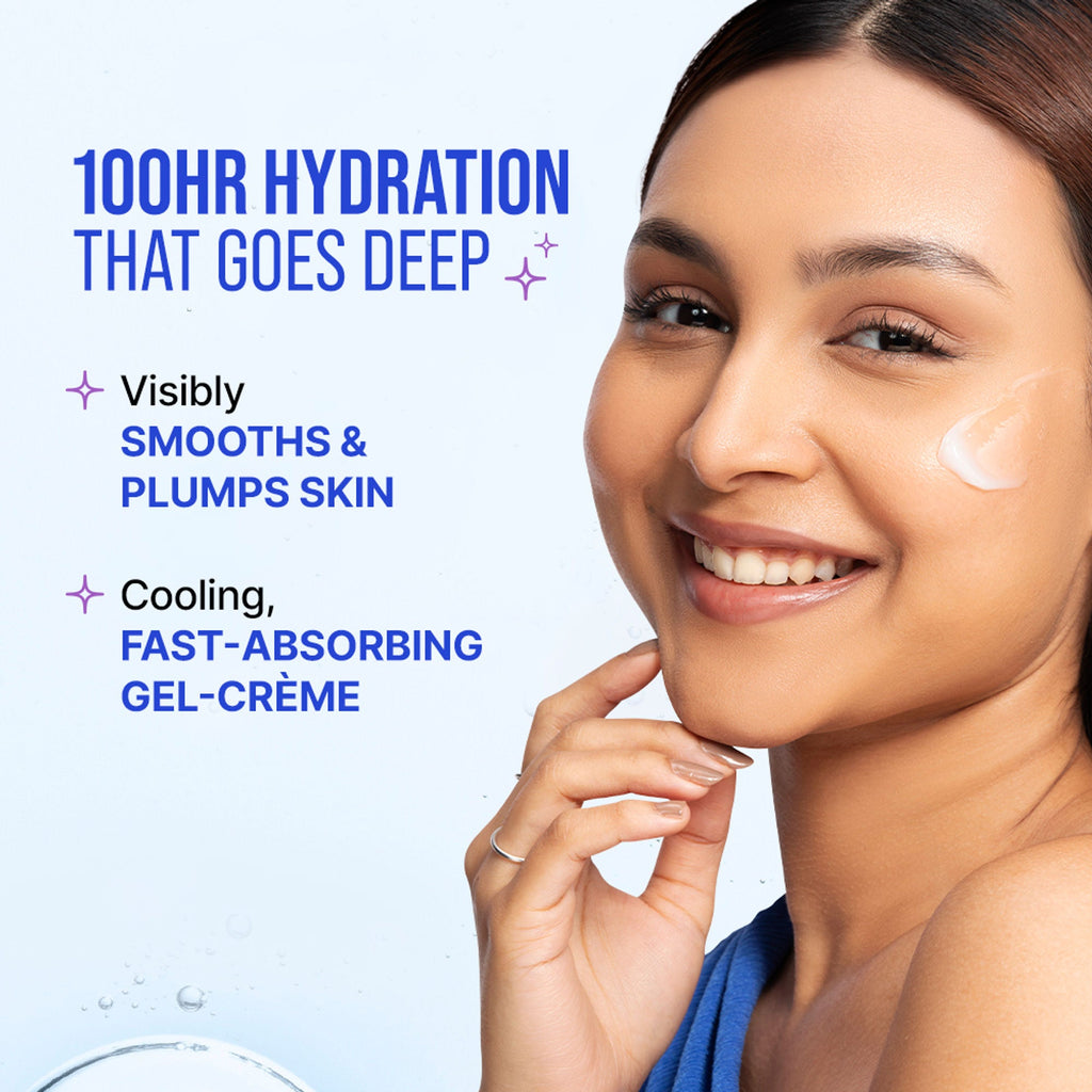 Nykaa Skin Hydra Plump Water Gel Creme Moisturiser, 100Hr Hydration, Normal, Dry & Combination Skin