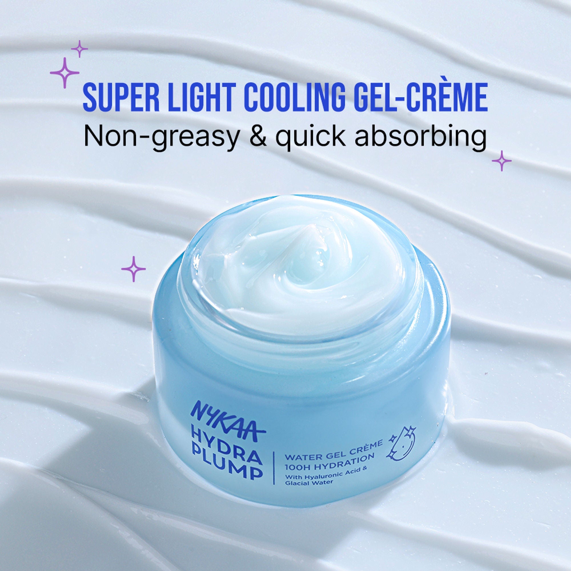 Nykaa Skin Hydra Plump Water Gel Creme Moisturiser, 100Hr Hydration, Normal, Dry & Combination Skin