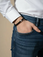 NVR Unisex Black & White Crystal Beaded Bracelet - Distacart