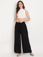 TAG 7 Women Black & Navy Blue Set of 2 Flared Ethnic Palazzos