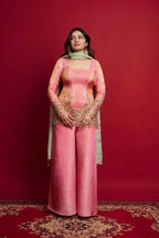 Teeya Creation Pink Color Heavy Shimmer Silk Embroidery Work Party Wear Suit - Distacart