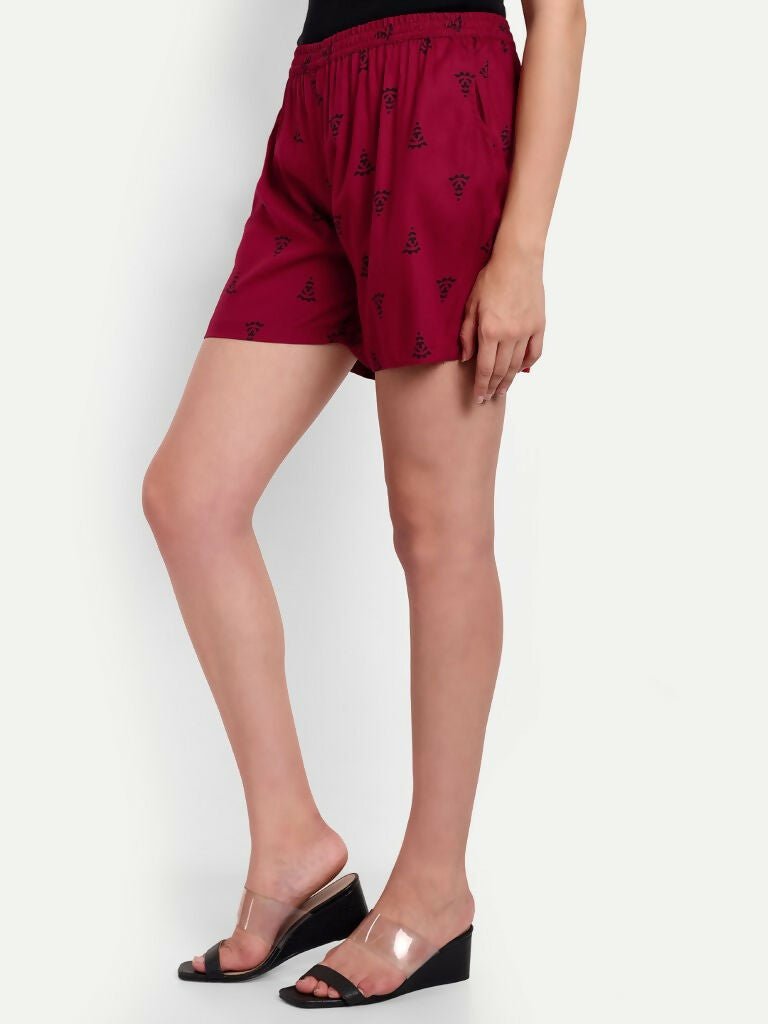 Alvano Printed Red Boxer Shorts