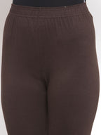 TAG 7 Women Brown Solid Ankle-Length Leggings