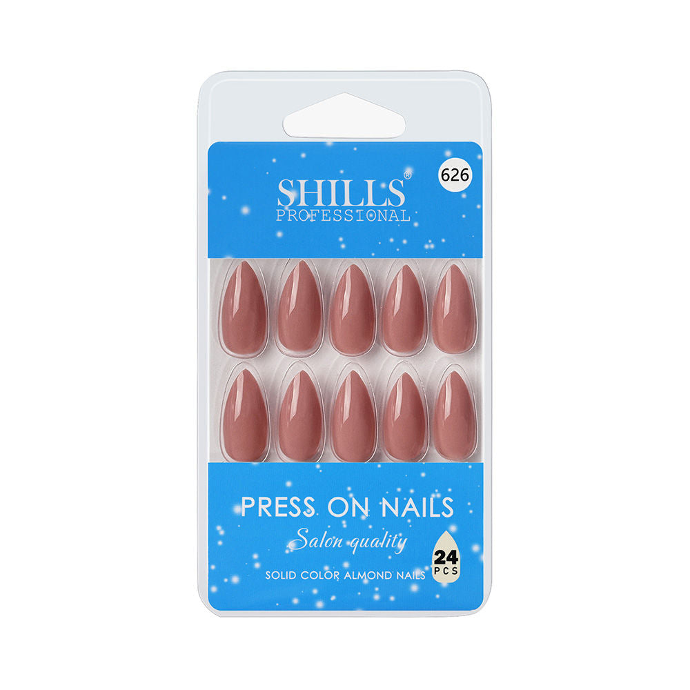 shills professional reusable press on nails almond spn626