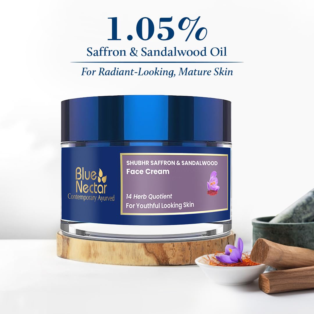 Blue Nectar Shubhr Anti Aging Saffron & Sandalwood Cream for Women - Distacart