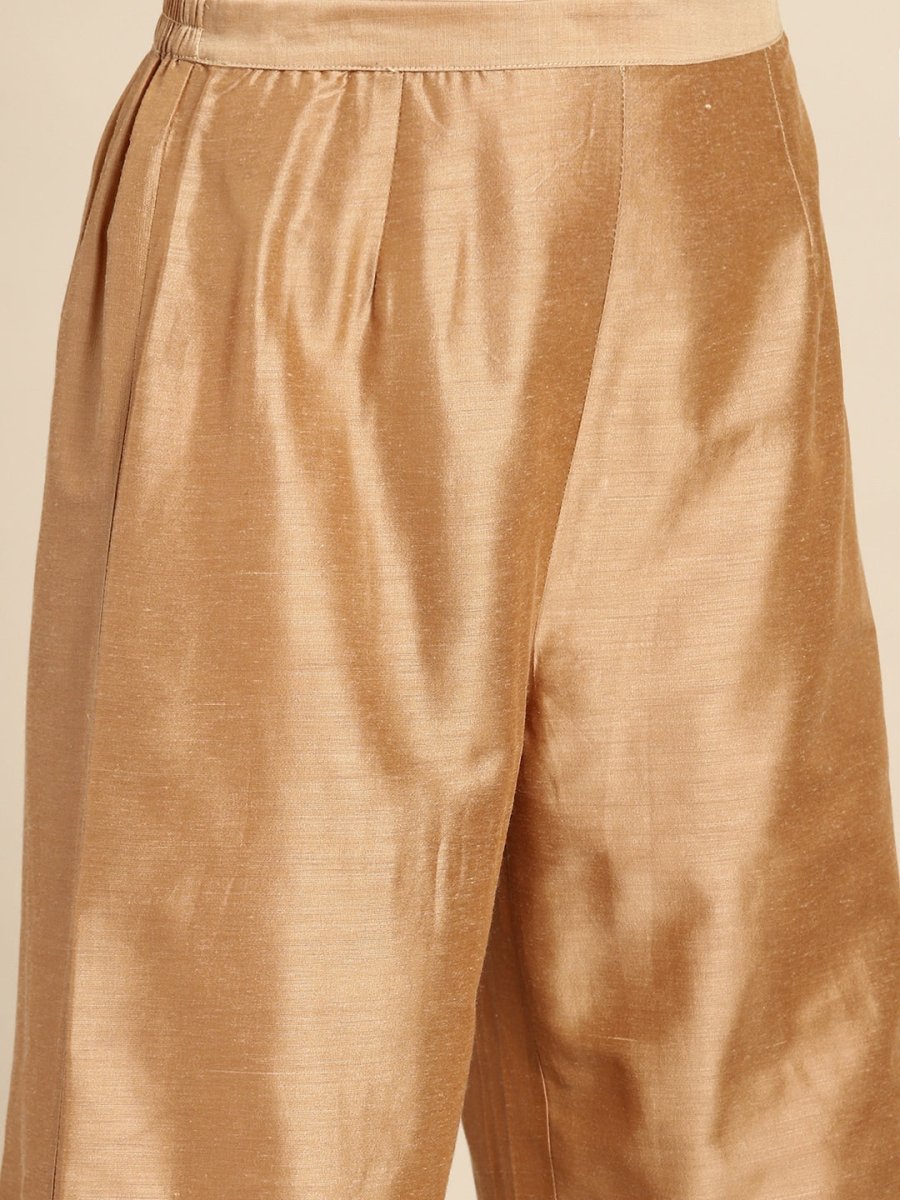 All About You Women Velvet Finish Yoke Design Regular Kurta with Palazzos