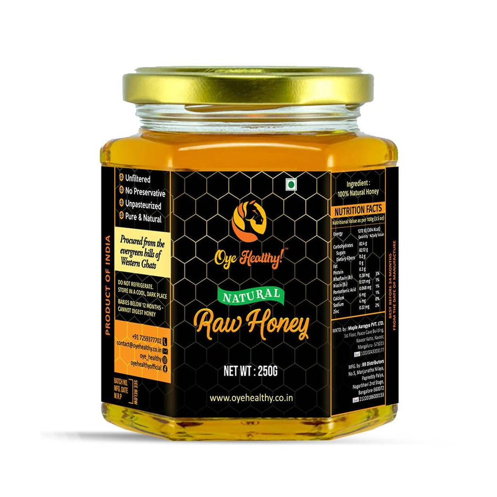 Oye Healthy Natural Raw Honey - Combo Pack of 2 (500gm+250gm)